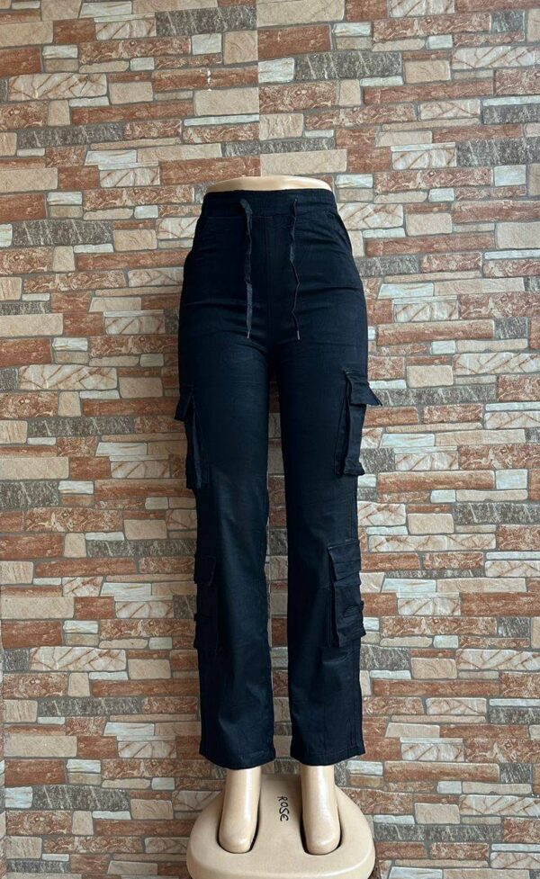 High-Waisted Solid Color Comfort Stretch Cargo Pants for Women